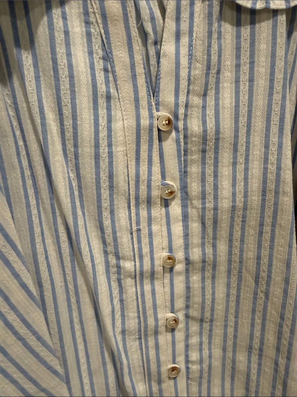 Eesome Blue & White Striped Sleeveless Top with Peter Pan Collar - Picture 4 of 4